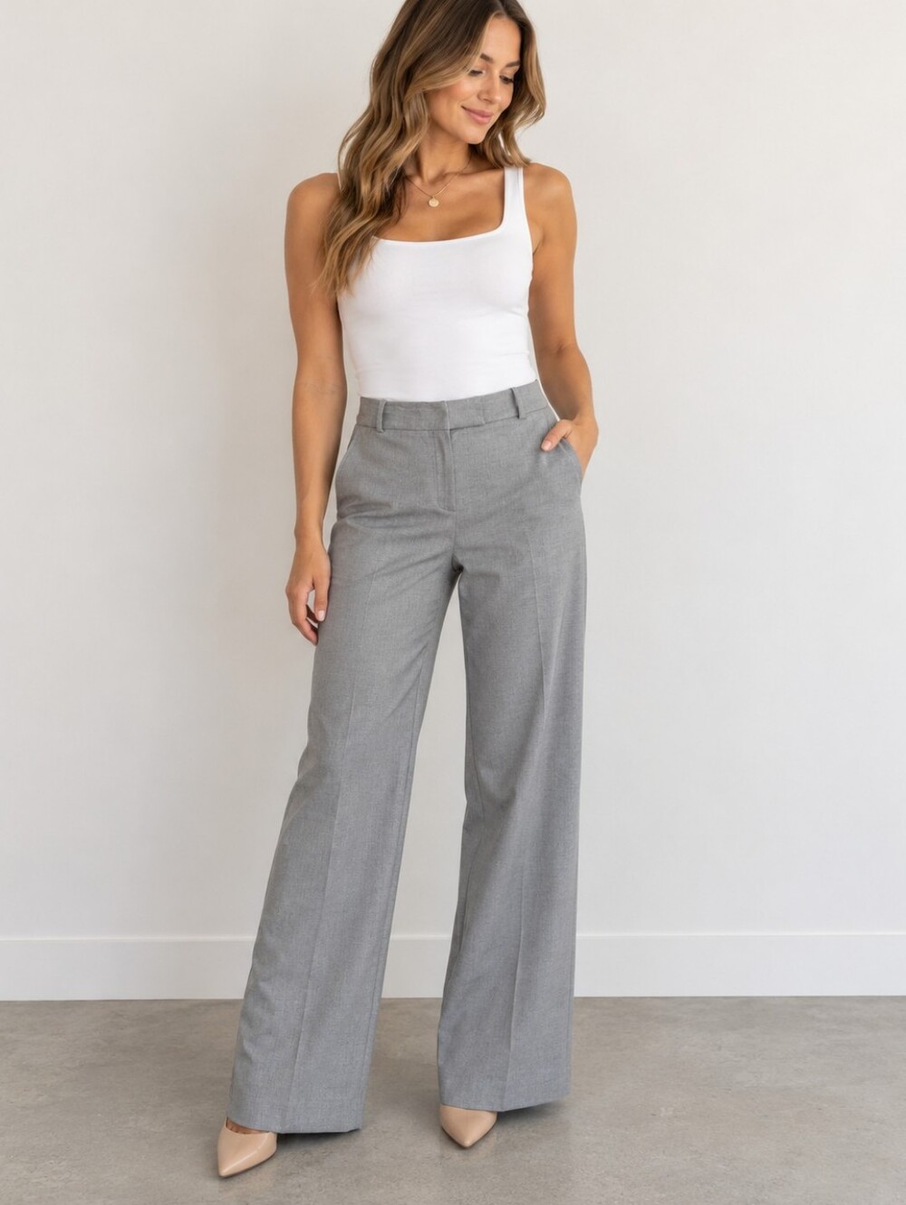 BCBGMAXAZRIA Wool Wide Leg Dress Pants